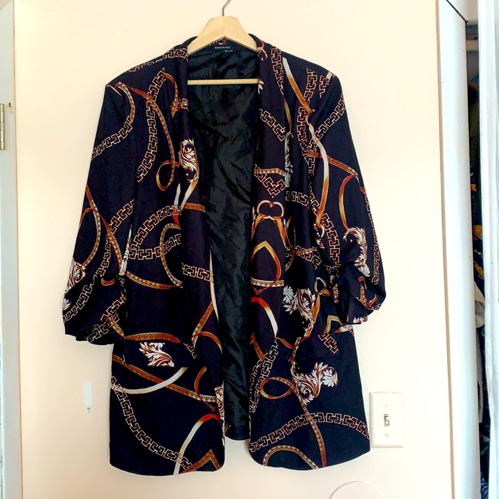 Retro Pattern Blazer